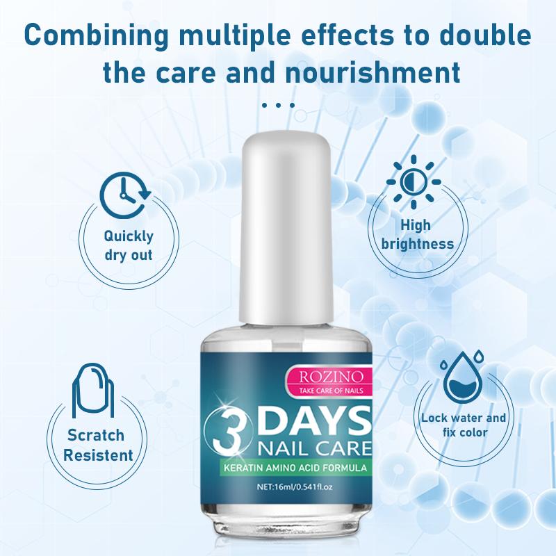 ROZINO 3 Days Nail Care - Superior Nail Nourishment Manicure Treatment with High Brightness & Scratch Resistance 16ml